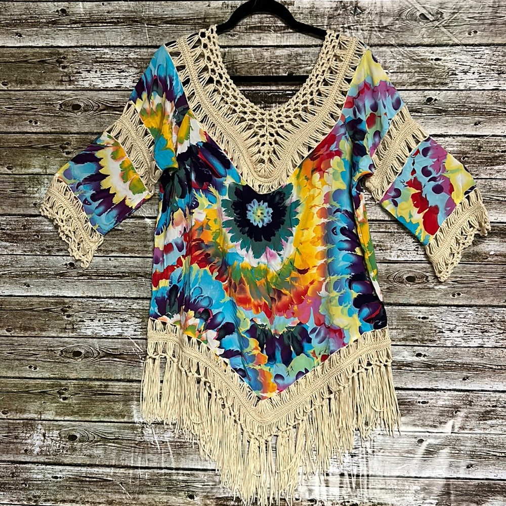 Women’s crochet tie dye coverup